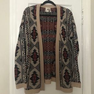 Pink Owl Aztec Print Cardigan